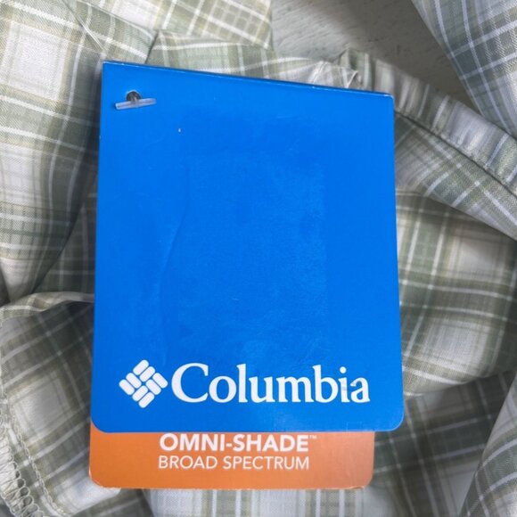 Columbia Plaid LS Shirt Womens 2X Green New Omni Wick Shade Fishing - Picture 16 of 16